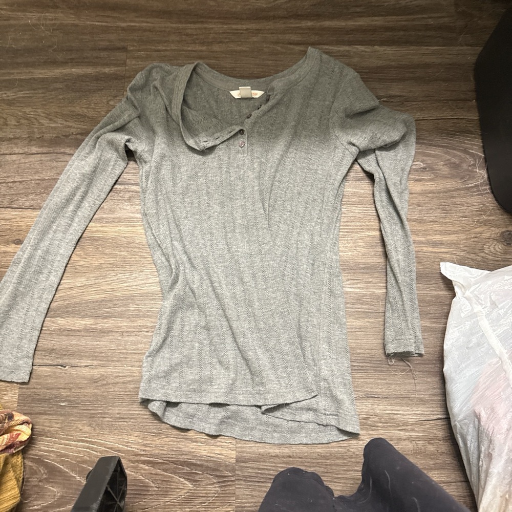 Joe Fresh Heather Gray Long Sleeve Women's Top